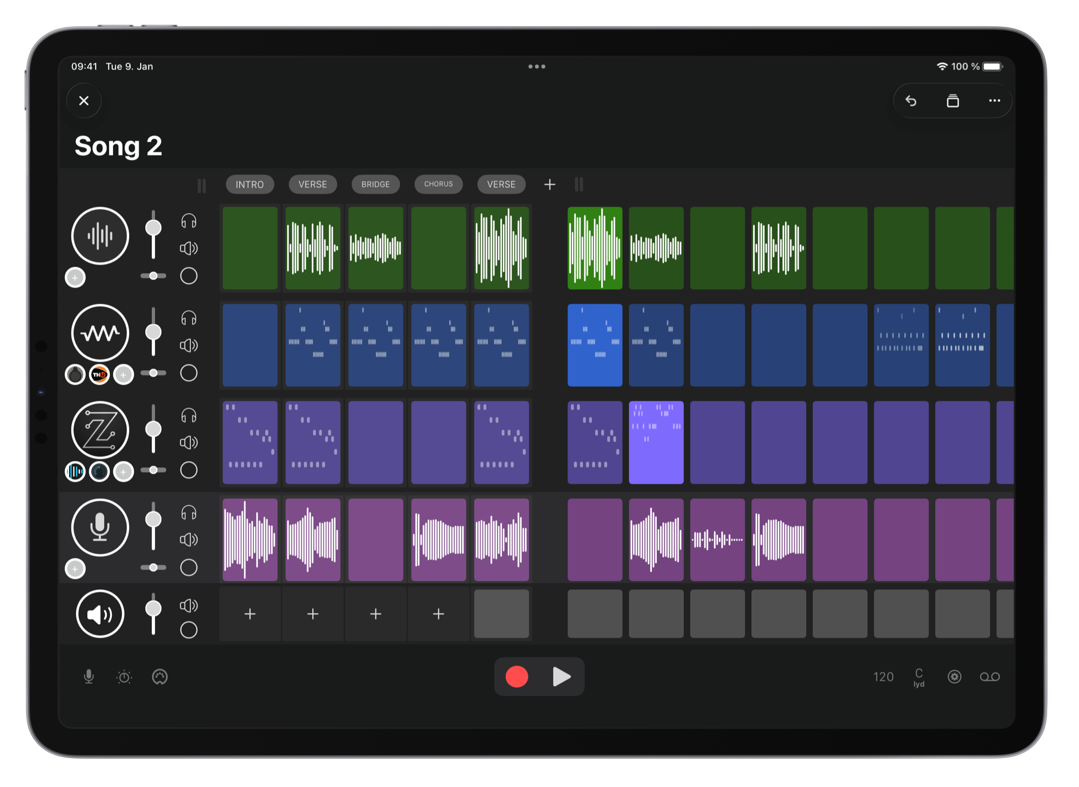 SAND — Audio and MIDI clips on the grid
